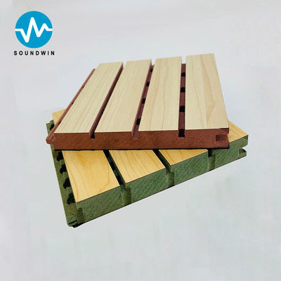 Pared decorativa con ranuras de madera Mdf paneles acústicos de pared para sala de actos