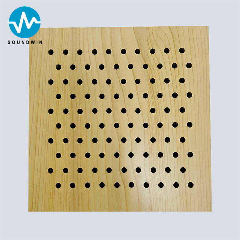 Panel de reducción del ruido ecológico de alto rendimiento, panel de techo acústico perforado de madera